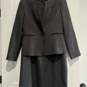 Suit dress - charcoal and black